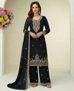 Thumbnail for KC Black Georgette Heavy Embroidered Fancy Suit For Women - Dista