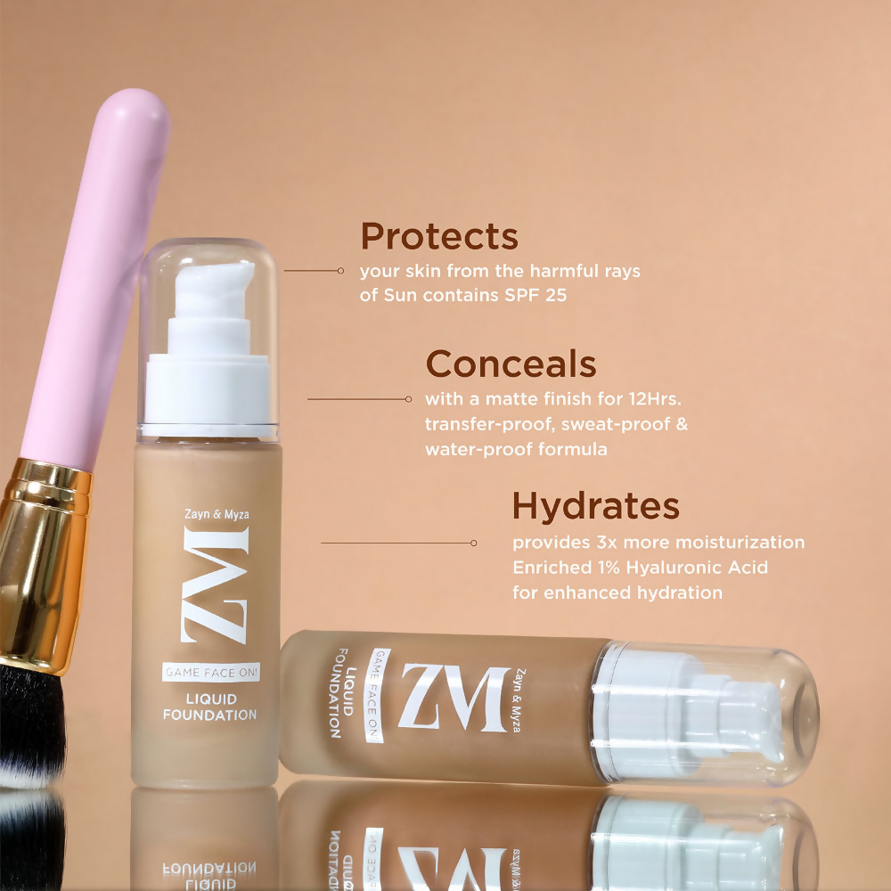 Zayn & Myza Game Face On Liquid Foundation With SPF 25 - Ivory - Distacart
