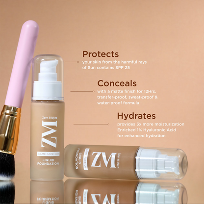 Zayn & Myza Game Face On Liquid Foundation With SPF 25 - Ivory - Distacart
