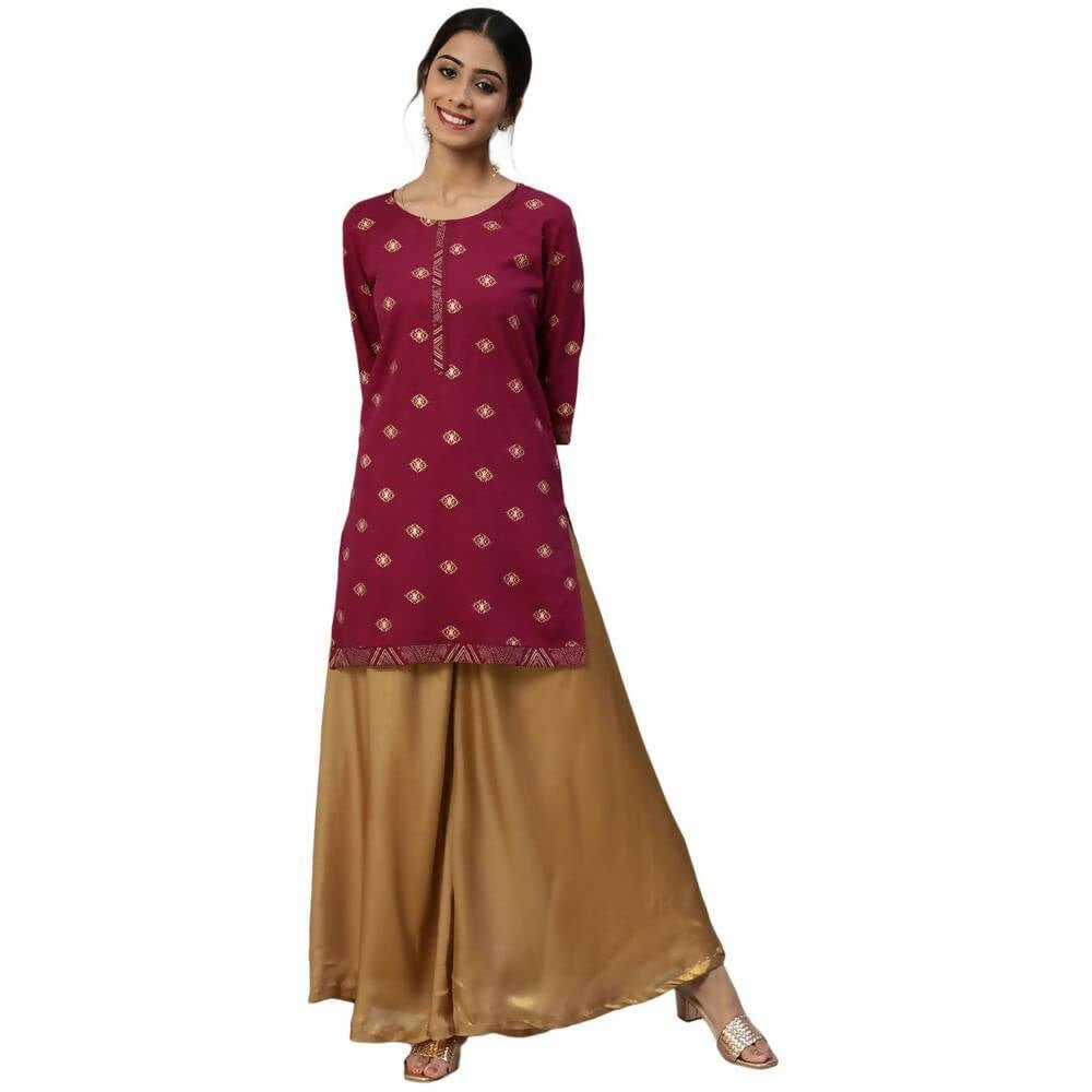 Anubhutee Women Ethnic Motifs Printed Maroon Color Kurti - Distacart