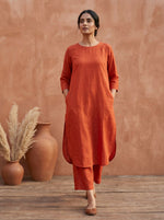 Thumbnail for Gharana India Aira Rust Orange Cotton Co-ord Set - Dista