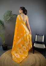 Thumbnail for Joban Fashion Banarasi Orange Woven Soft Silk Saree