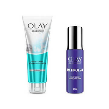 Olay Retinol Kit For Overnight Repair - Serum With Free Cleanser - Distacart