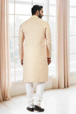 Thumbnail for Raivat Ethnic Cotton Thread Work Kurta Pajama In Yellow Colour - Dista
