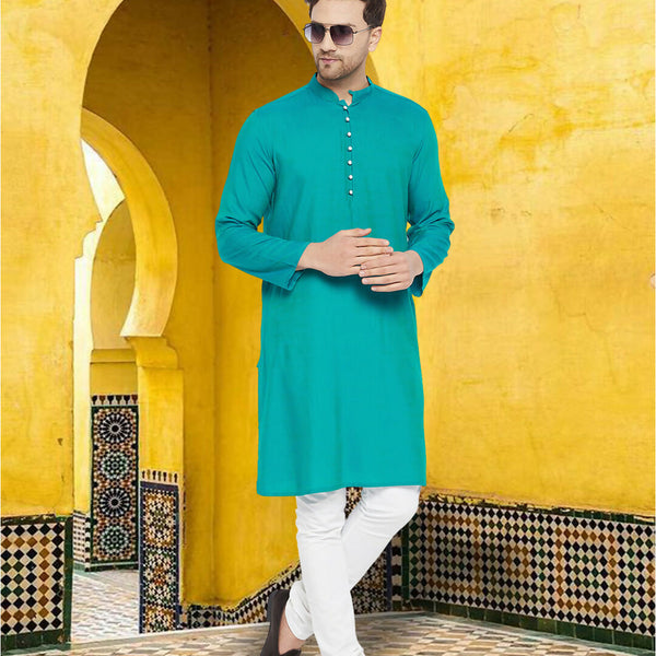 Even Apparels Men's Rayon Green Self Design Kurta - Distacart