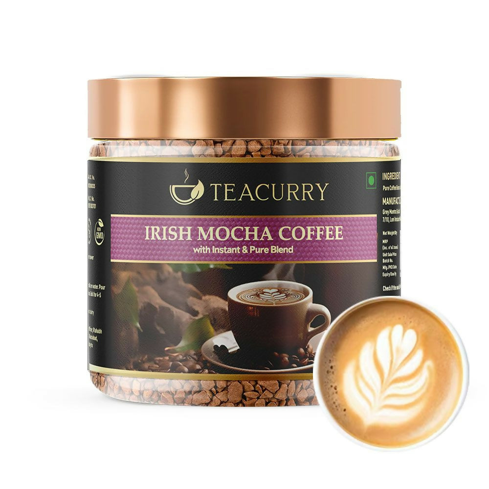 Teacurry Irish Mocha Instant Coffee - Arabica Freeze Dried Coffee for Instant Hot & Cold Coffee - Distacart