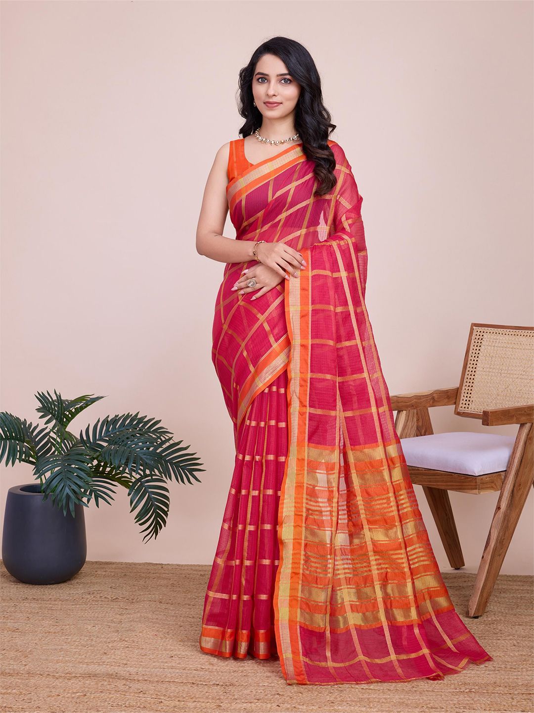 Mitera Woven Design Zari Saree with Blouse Piece - Distacart