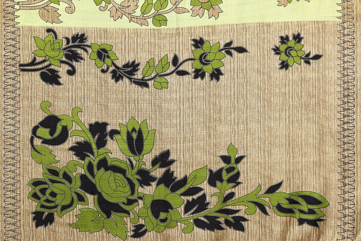 Vamika pista Printed Art Silk Saree - Distacart