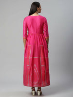 Thumbnail for Ahalyaa Womens Pink Crepe Printed Dress - Distacart