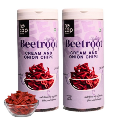 Nocap foods Zero Guilt Healthy Beetroot Chips - Cream&Onion - Dista