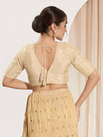 Thumbnail for Joban Fashion Gold Sequins Padded Blouse With V Neck Elbow Sleeves - Distacart