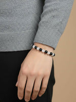 Thumbnail for NVR Black & White Beaded Bracelet for Men & Women - Distacart