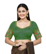 Thumbnail for Joban Fashion Women's Green Embroidered Stitched Blouse