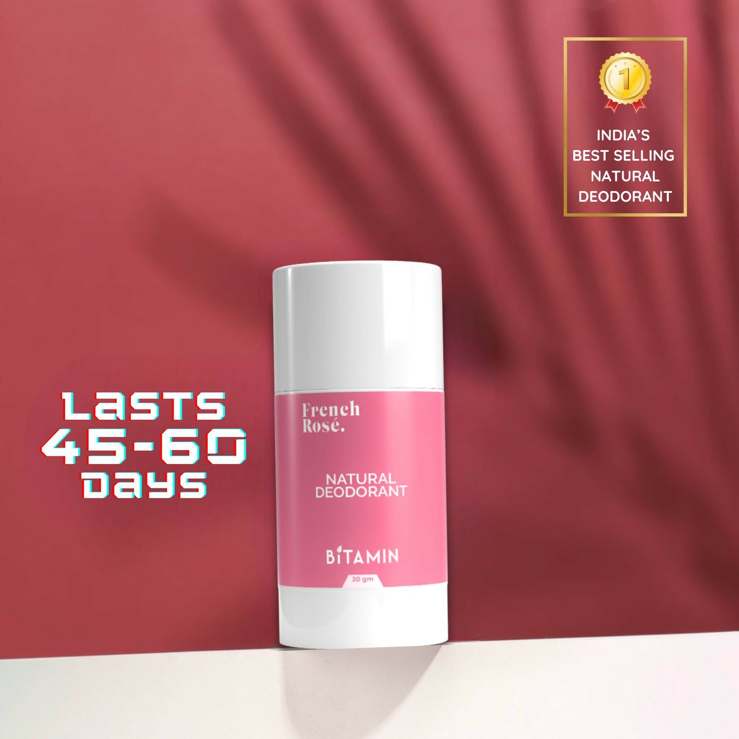 Bitamin Natural Deodorant French Rose, Wild Roo Roll On - Distacart