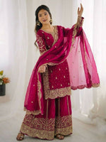 Thumbnail for Teeya Creation Rani Color Fendy Silk Embroidery Work Wedding Wear Salwar Suit - Distacart