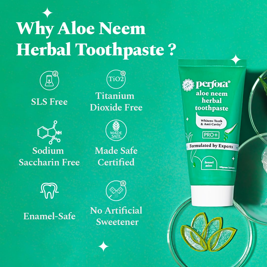 Perfora Aloe Neem Herbal Toothpaste - Fennel Mint - Distacart