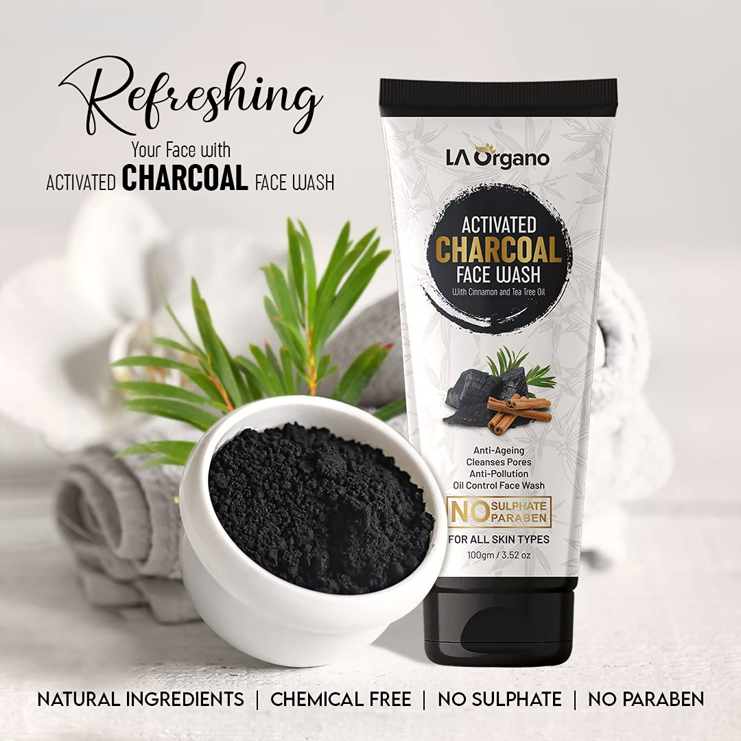 LA Organo Papaya Hydrating Face Gel with Alovera,Vit-E & Activate Charcoal Face Wash Combo - Distacart