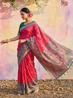 Thumbnail for Shree Shyam Fashion Pink Soft Silk Saree - Distacart