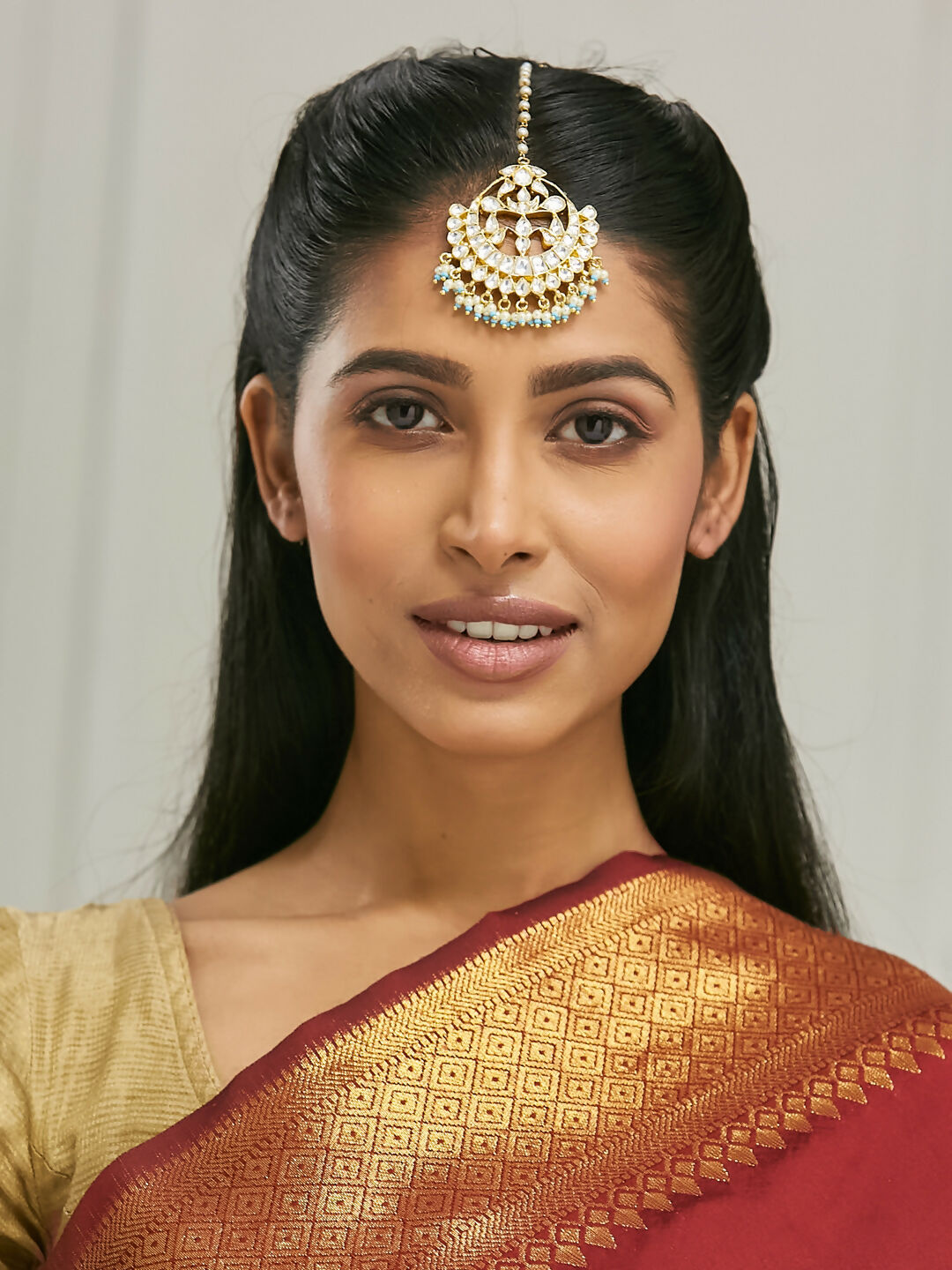 Nuyug 22k Gold Plated Crescent Maang Tikka