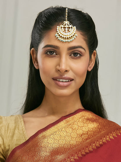 Nuyug 22k Gold Plated Crescent Maang Tikka - Distacart