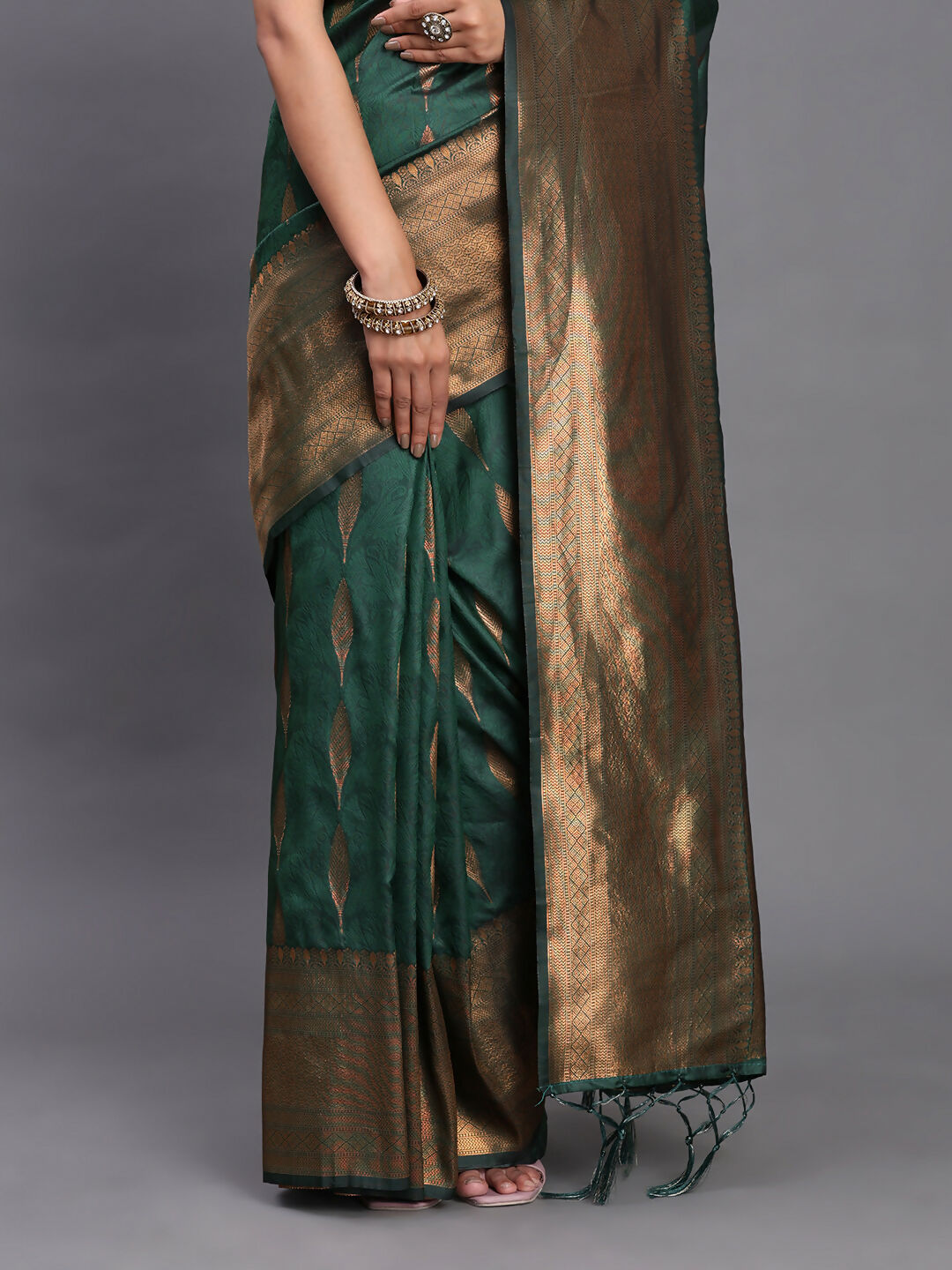 Astita Silk Dark Green Saree