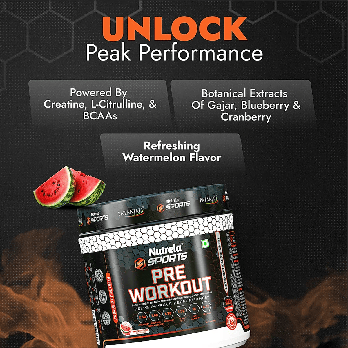 Patanjali Nutrela Sports Pre - Workout-(Watermelon)
