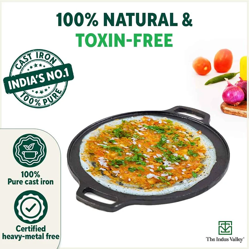The Indus Valley CASTrong Cast Iron Cookware Set: Tawa+ Kadai, Kitchen Set for Home, Pre-seasoned, 100% Pure, Toxin-free, Induction, Tadka Pan