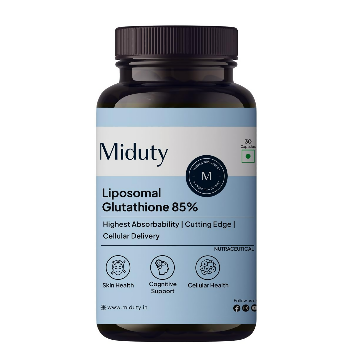 Miduty by Palak Notes Liposomal Glutathione 85% Capsules - Distacart
