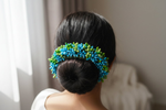 Thumbnail for Blue & Green Bridal Pollens Gajra - Distacart