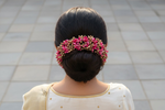 Thumbnail for Pink & Gold Pollens Bridal Hair Gajra - Distacart