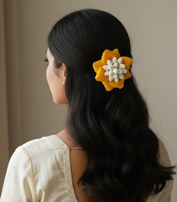Yellow Petals Flower Brooch - Dista