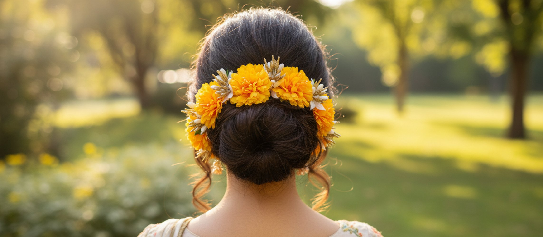 Yellow Bridal Flower Hair Accessories - Distacart