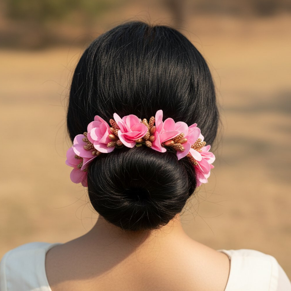Baby Pink Artificial Orchids Flower Gajra - Distacart