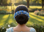Thumbnail for Blue & Silver Pollens Bridal Hair Gajra - Distacart
