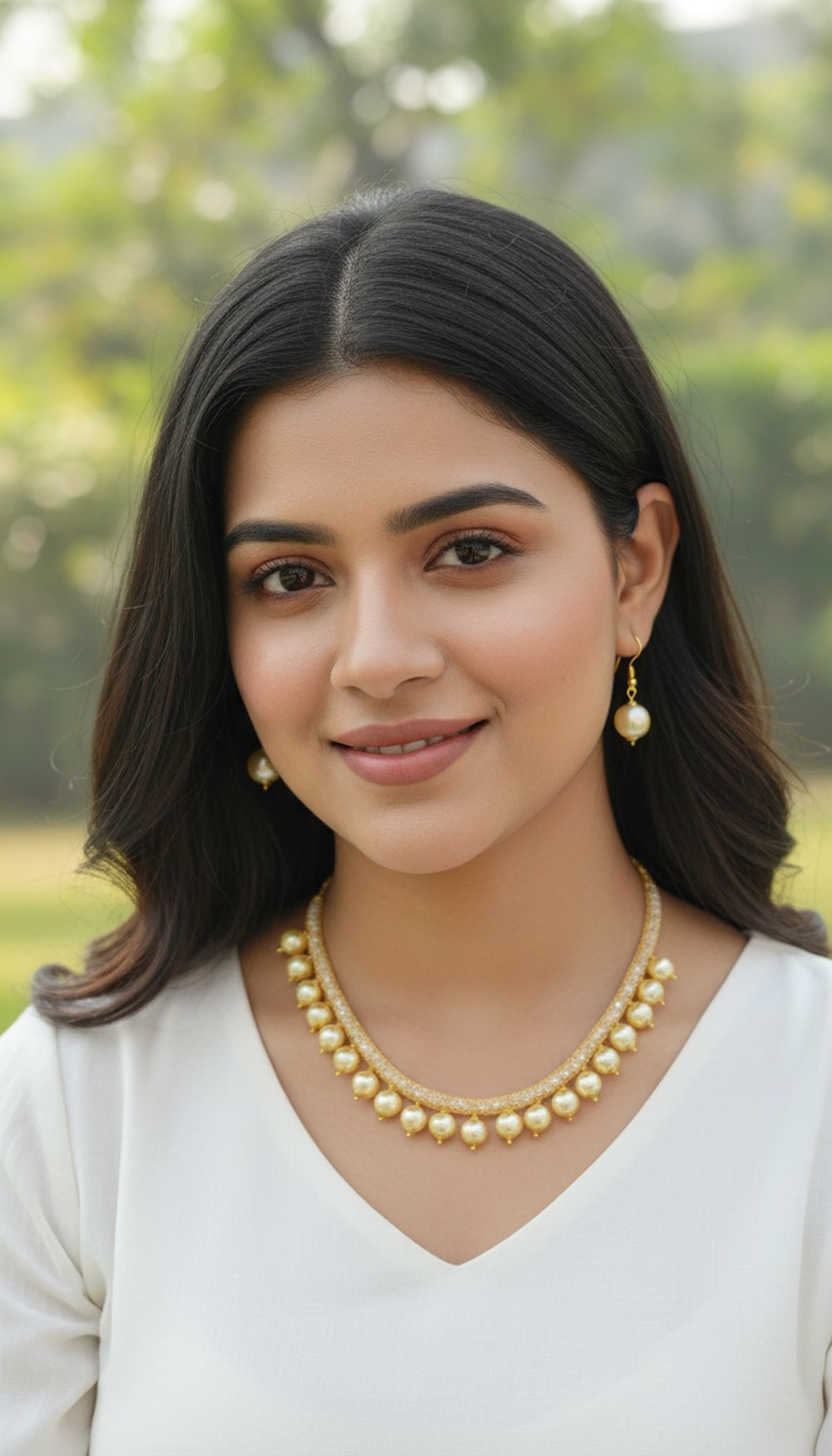 Gold Designer Pearls Necklace