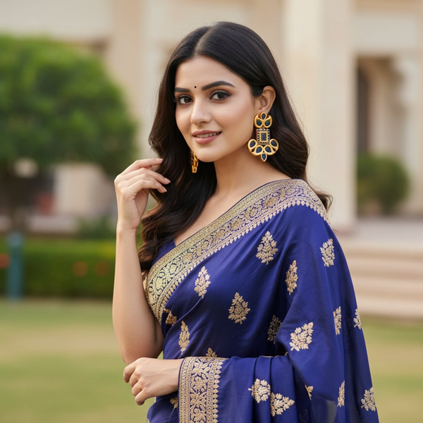 Blue Designer Earrings - Distacart