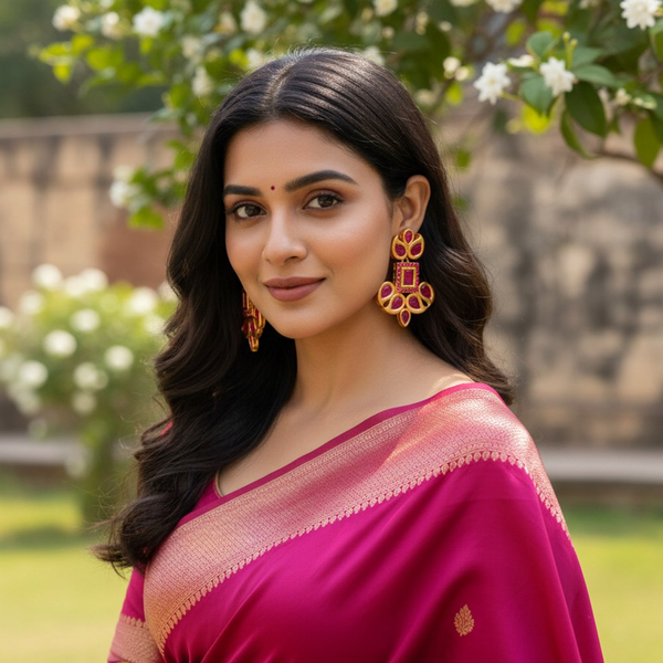 Pink Designer Earrings - Distacart