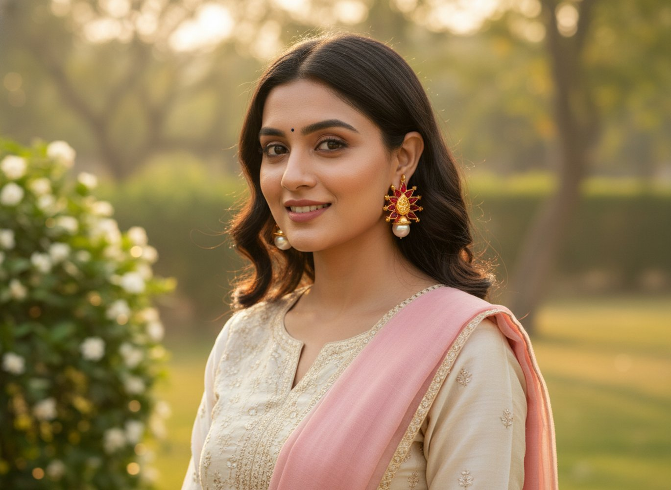 Pink Kemp Temple Earrings - Distacart