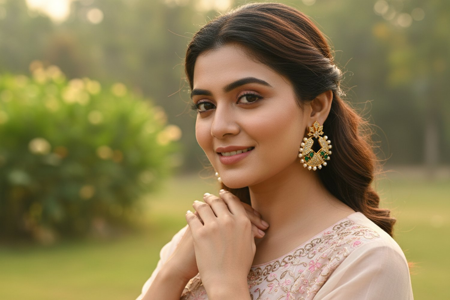 Ad Emerald Designer Earrings - Distacart