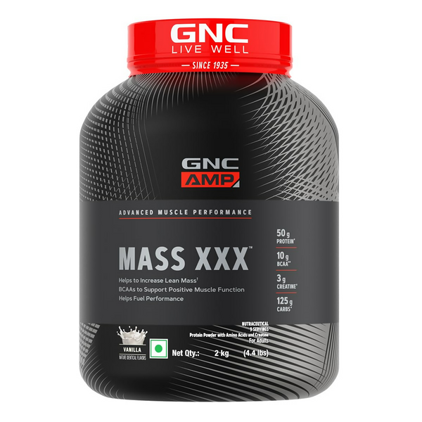 GNC AMP XXX Mass Gainer Boosts Lean Muscle Gains Flavour Vanilla