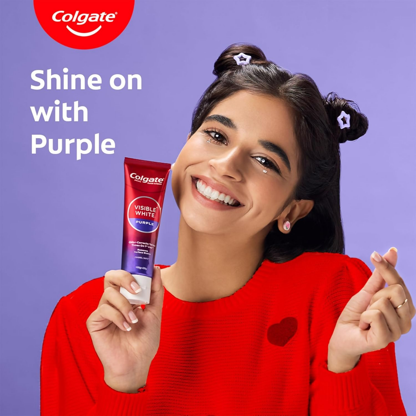 Colgate Visible White Purple Toothpaste For Teeth Whitening Helps Remove Surface Stains, Whitens Yellow - Distacart