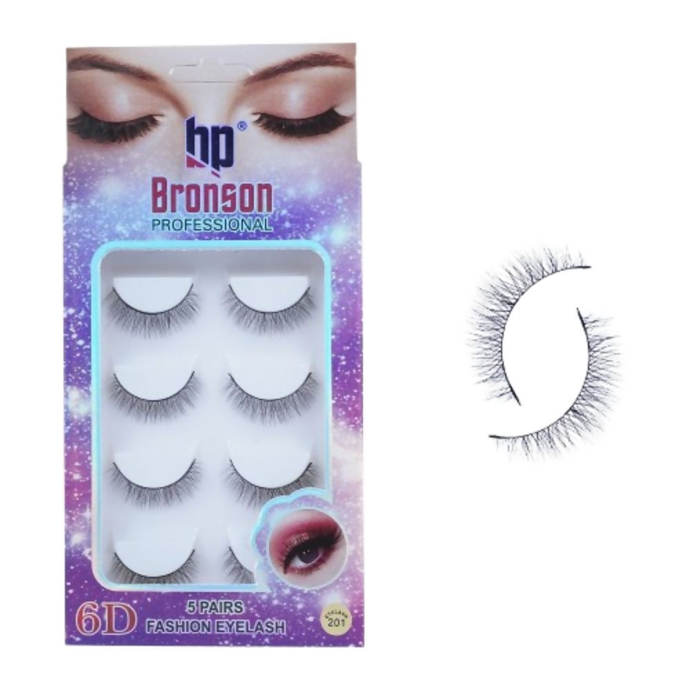 Bronson Professional Pair 6D Long & Natural False Eyelashes - 201 - Dista