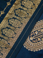 Thumbnail for Ode by House of Pataudi Floral Yoke Design Silk Straight Kurta & Trousers With Dupatta - Distacart