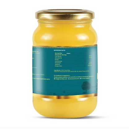 Jivamrit Organic A2 Cow Ghee Glass Bottle - Dista