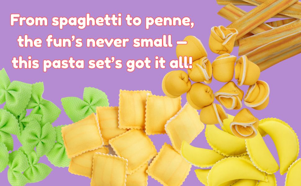 The Small Wonderland Pretend Play Fabric Pasta Set-60 Pieces-Realistic looking kids play food toys - Distacart