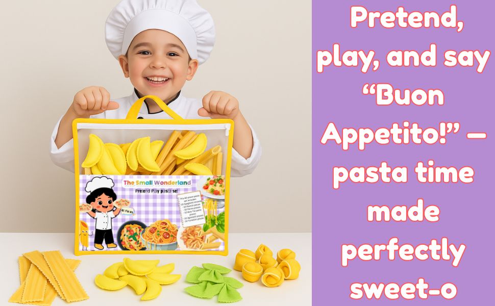 The Small Wonderland Pretend Play Fabric Pasta Set-60 Pieces-Realistic looking kids play food toys - Distacart