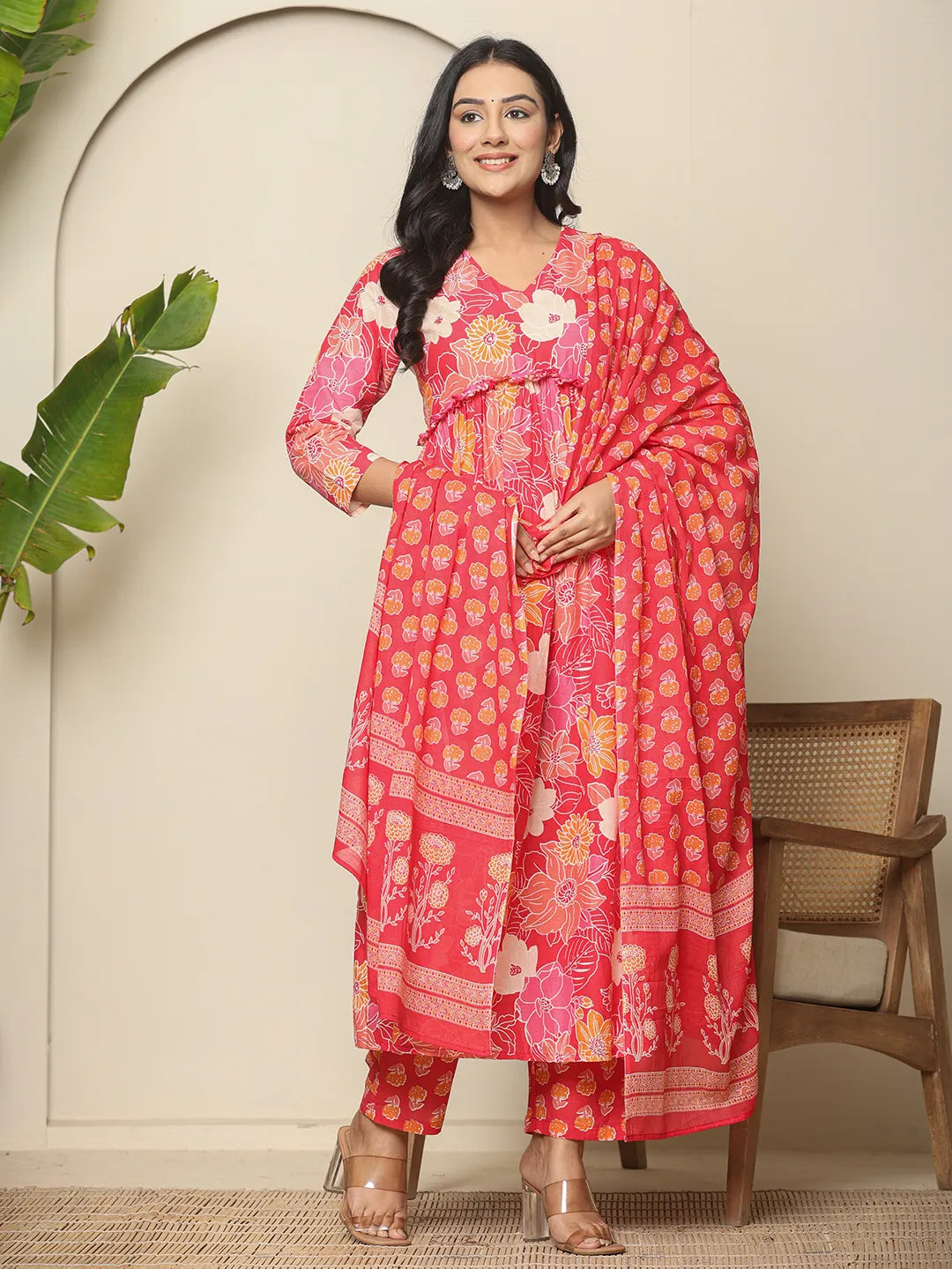 Yufta Pure Cotton Pink Maternity Kurta Set - Distacart