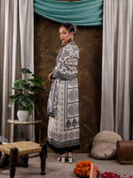 Thumbnail for Yufta Pure Muslin Silk White Kurta Dupatta Set