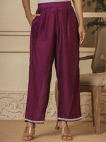 Thumbnail for Yufta Purple Chanderi Silk Tie Dye Co-Ord Set