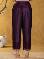 Thumbnail for Yufta Purple Embroidered Anarkali Kurta Dupatta Set